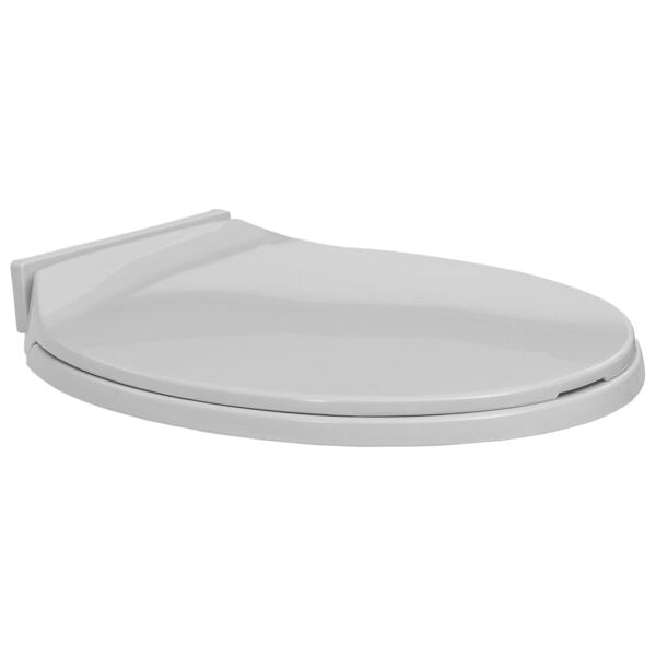 vidaXL Toalettsits mjuk stängning ljusgrå oval grå