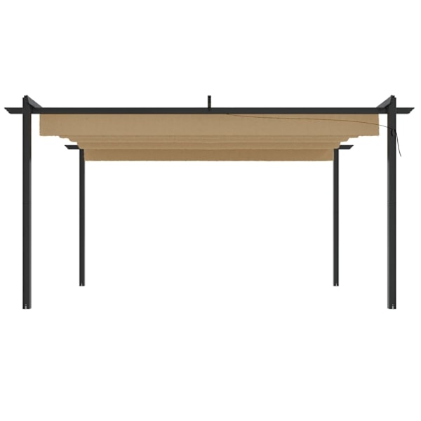 vidaXL Paviljong med infällbart tak 4x3 m taupe Taupe