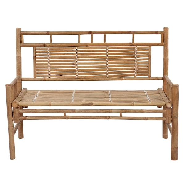 vidaXL Trädgårdsbänk med dyna 120 cm bambu Grön