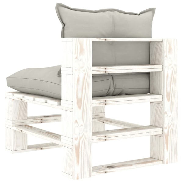 vidaXL Pallsoffa mittensektion med taupefärgade dynor trä Taupe
