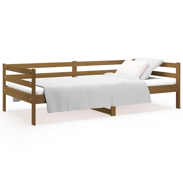 vidaXL Dagbädd honungsbrun 90x190 cm massiv furu Brun