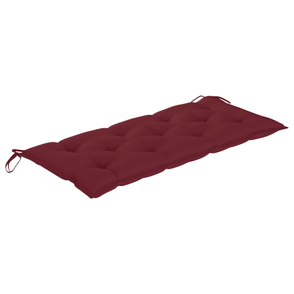 vidaXL Trädgårdsbänk med dyna 120 cm bambu Röd