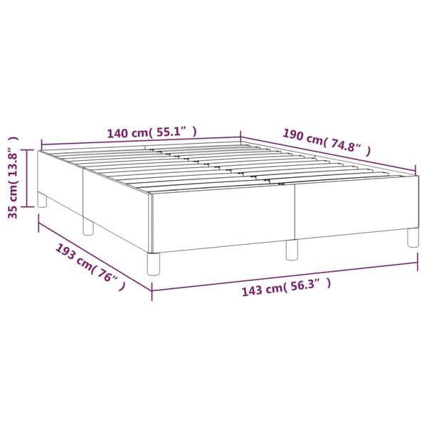 vidaXL Sängram utan madrass ljusgrå 140x190 cm sammet Grå