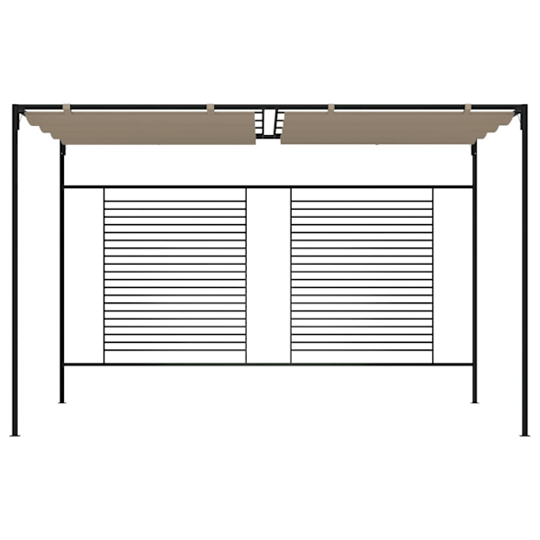 vidaXL Paviljong med infällbart tak 3x4x2,3 m taupe 180 g/m² Taupe
