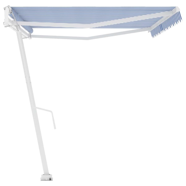 vidaXL Fristående markis automatisk 500x300 cm blå/vit Blå