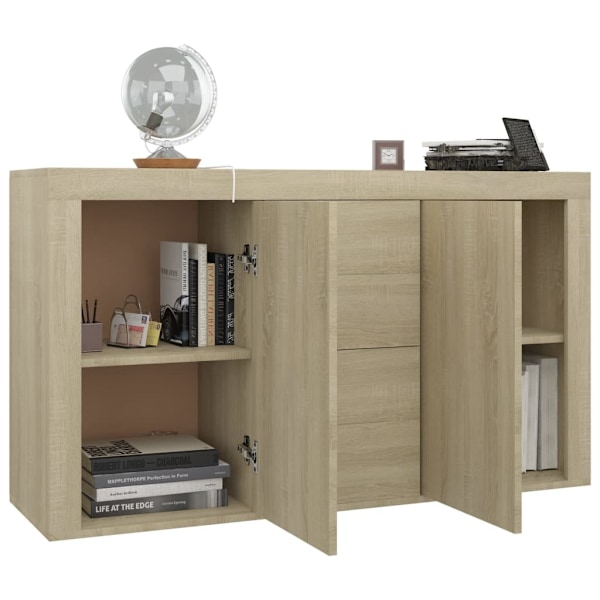 vidaXL Skänk sonoma-ek 120x36x69 cm konstruerat trä Brun