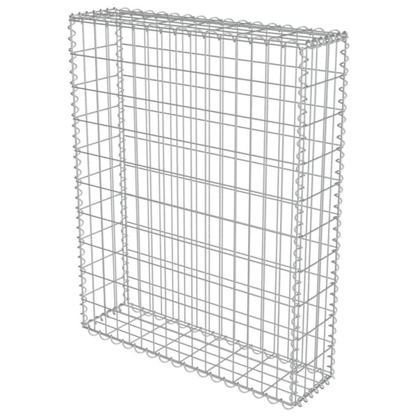 vidaXL Gabionmur i galvaniserat stål 80x20x100 cm Silver