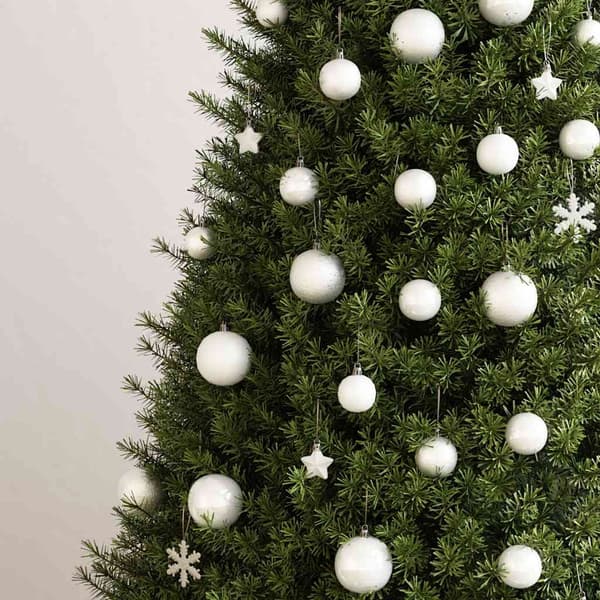 vidaXL Julgranskulor 111 delar vit polystyren Vit