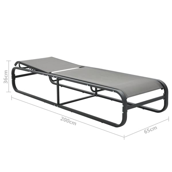 vidaXL Solsäng aluminium och textilene grå
