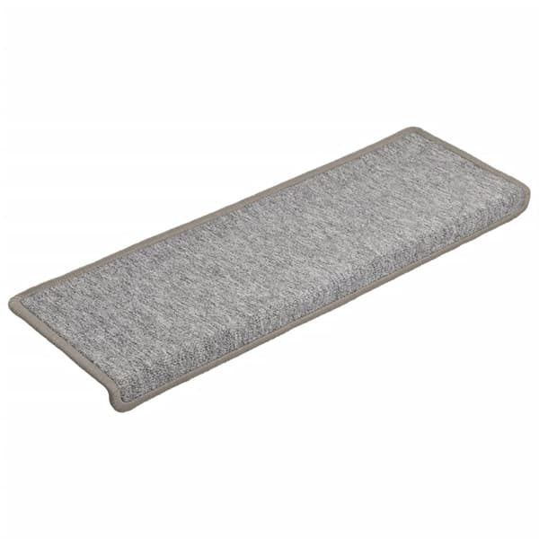 vidaXL Trappmattor 15 st 65x21x4 cm ljusgrå rektangulär kant grå