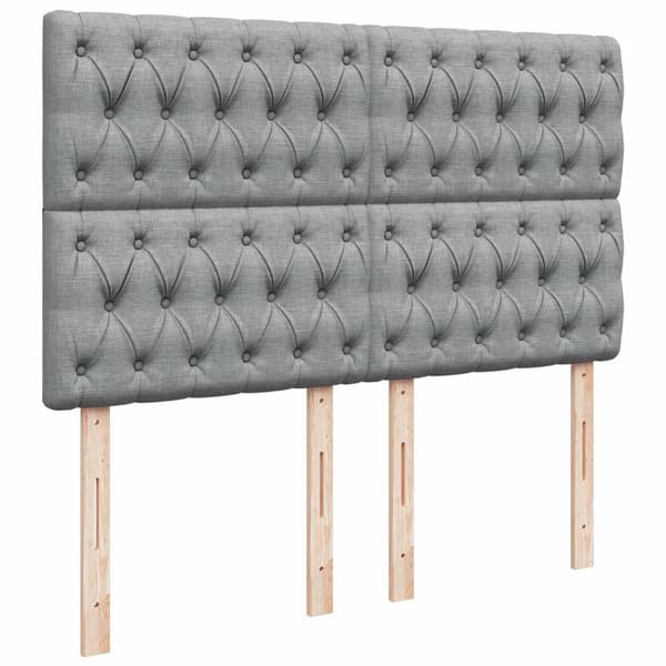 vidaXL Ramsäng med madrass ljusgrå 160x200 cm tyg Grå