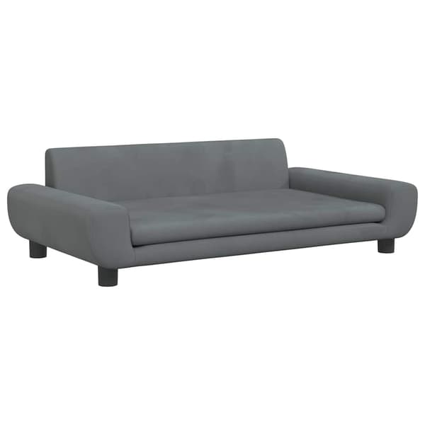 vidaXL Hundbädd mörkgrå 100x54x33 cm sammet Grå