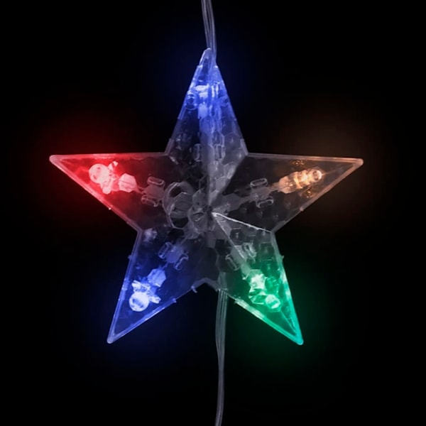 vidaXL Ljusgardin med stjärnor 500 LED flerfärgad 8 funktioner multifärg
