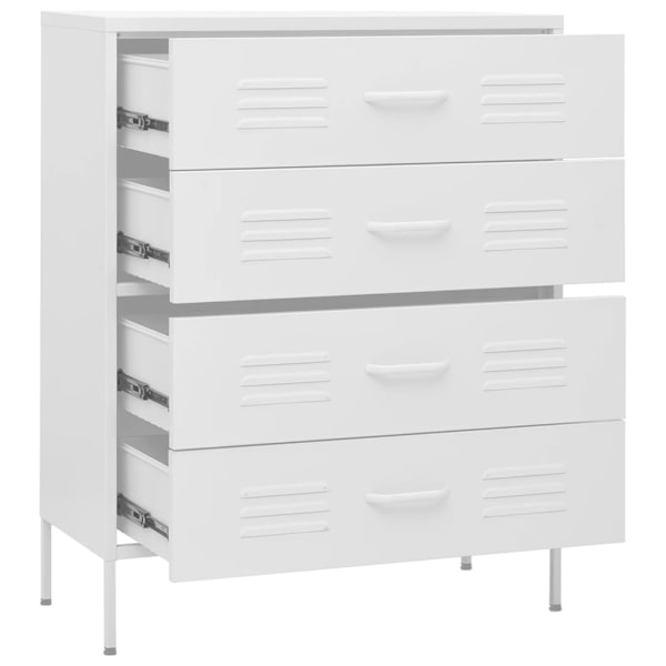 vidaXL Byrå vit 80x35x101,5 cm stål Vit