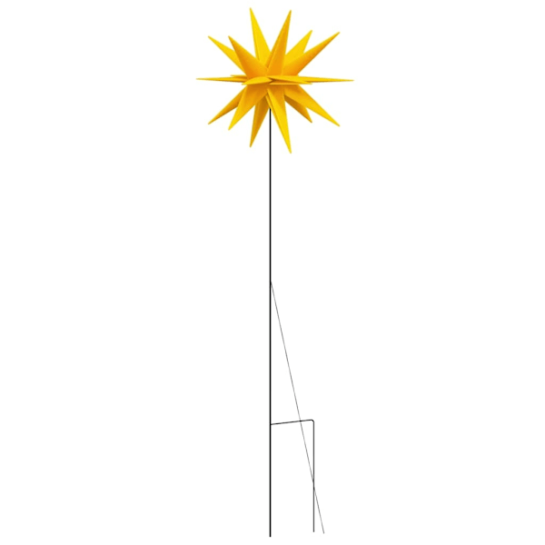 vidaXL Stjärnor med spett LED 3 st vikbar gul 35 cm Gul