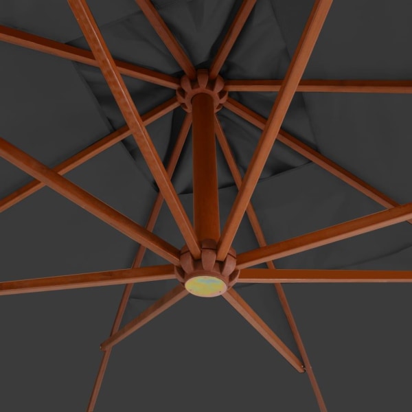 vidaXL Frihängande parasoll med trästång 400x300 cm antracit Antracit