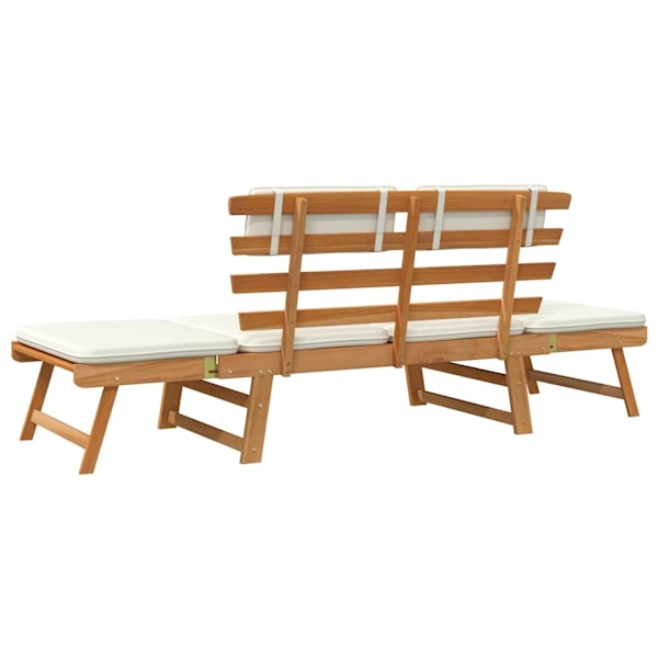 vidaXL Utomhussolsäng/trädgårdsbänk massivt akaciaträ 190x66x75 cm Brun