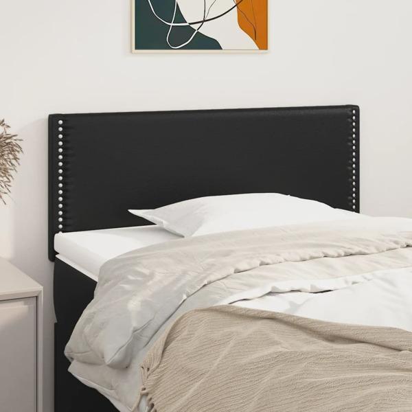 vidaXL Sänggavel svart 100 x 5 x 78/88 cm konstläder Svart