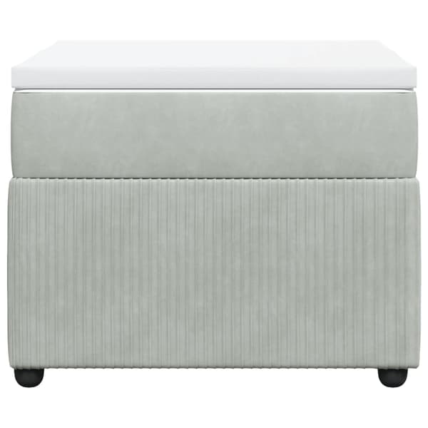 vidaXL Ramsäng med madrass ljusgrå 80x200 cm sammet Grå