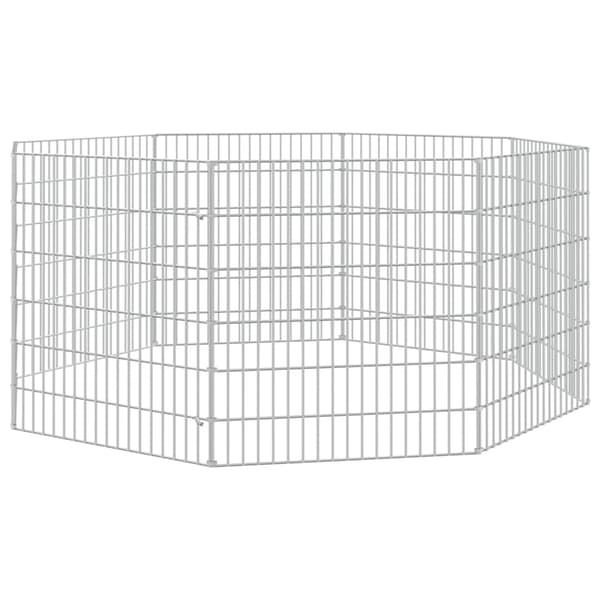 vidaXL Husdjursbur 8-panel 54x60 cm galvaniserat järn Silver