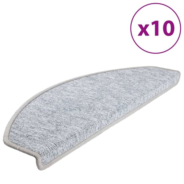 vidaXL Trappstegsmattor 10 st 65x28 cm ljusgrå Grå