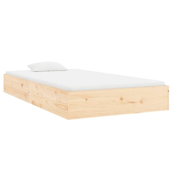 vidaXL Sängram massivt trä 100x200 cm Brun