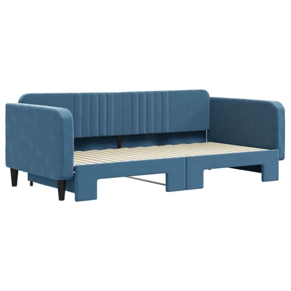 vidaXL Dagbädd utdragbar blå 100x200 cm sammet Blå