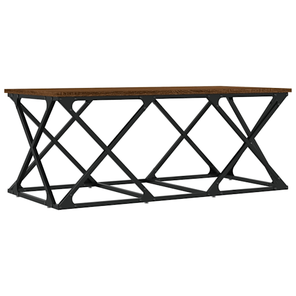 vidaXL Soffbord brun ek 100x49x40 cm konstruerat trä Brun