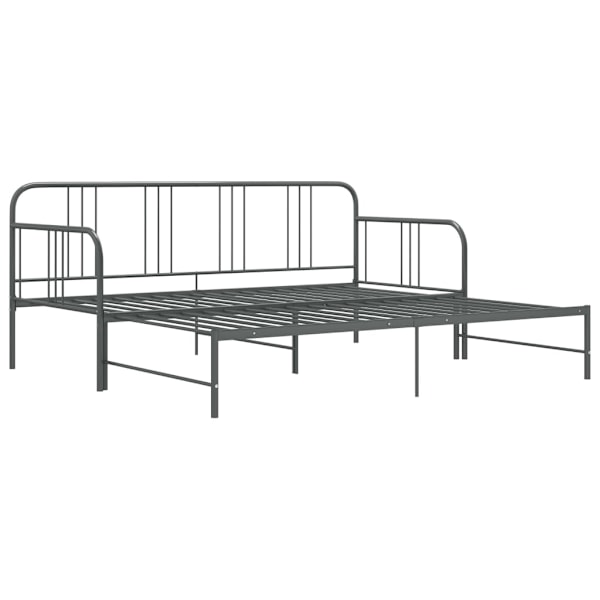 vidaXL Utdragbar sängram bäddsoffa grå metall 90x200 cm grå