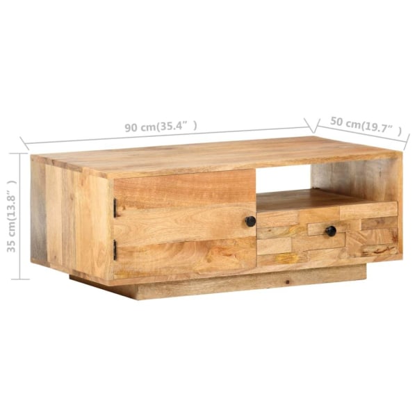 vidaXL Soffbord 90x50x35 cm massivt mangoträ Brun