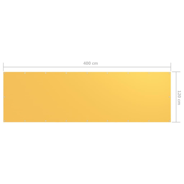vidaXL Balkongskärm gul 120x400 cm oxfordtyg Gul