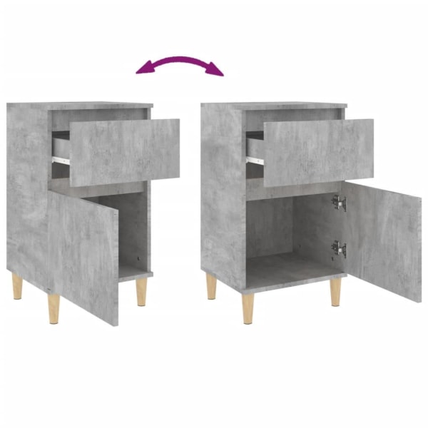 vidaXL Sängbord betonggrå 40x35x70 cm Grå