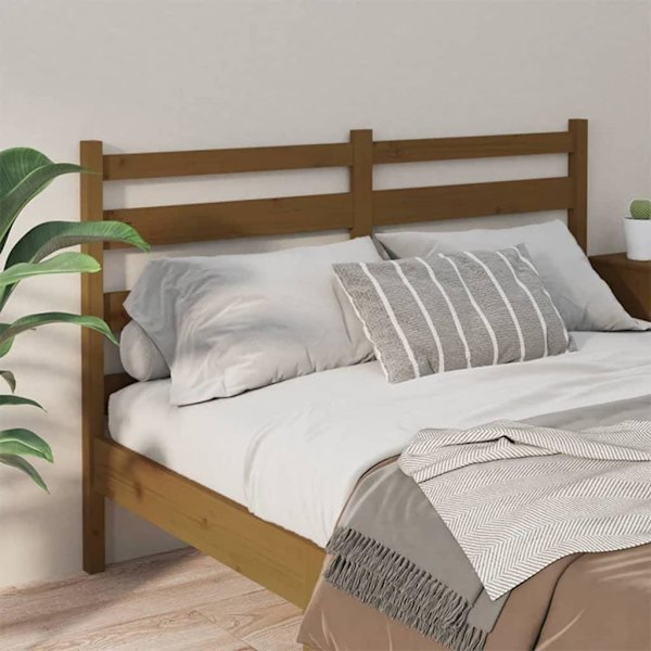 vidaXL Sänggavel honungsbrun 206x4x100 cm massiv furu Brun