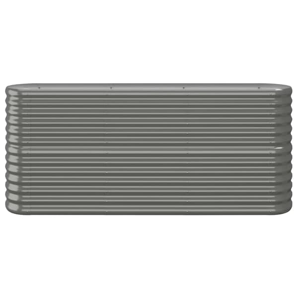 vidaXL Odlingslåda pulverlackerat stål 152x40x68 cm grå Grå