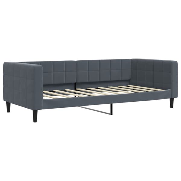 vidaXL Dagbädd med madrass mörkgrå 90x190 cm sammet Grå