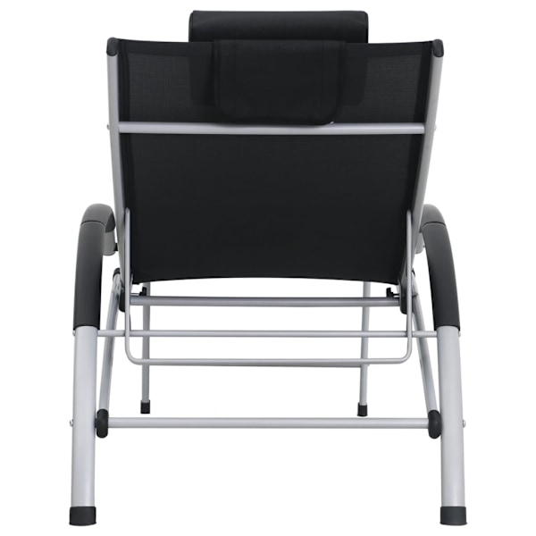 vidaXL Solsäng aluminium textilene svart Svart