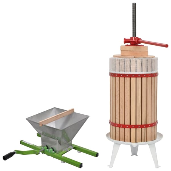vidaXL Frukt- och vinpress set 2 delar