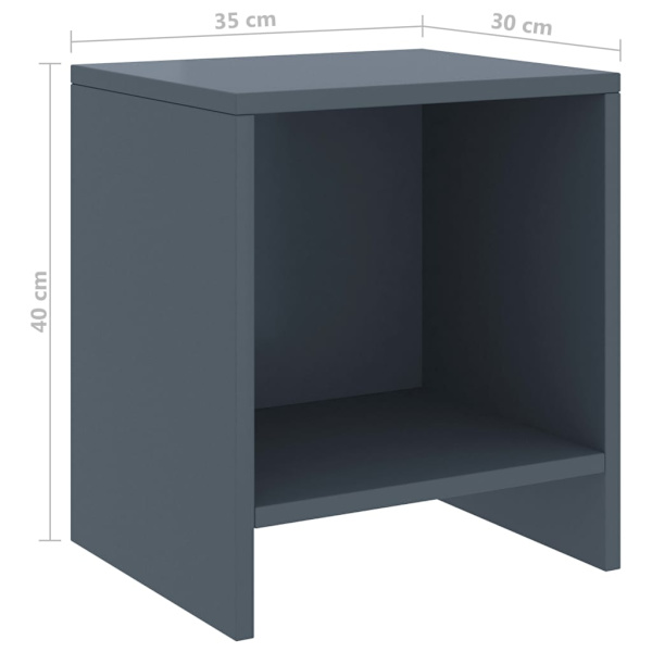 vidaXL Sängbord ljusgrå 35x30x40 cm massiv furu grå