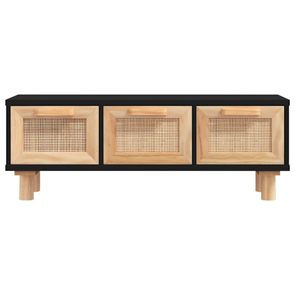 vidaXL Soffbord svart 80x40x30 cm konstruerat trä&massiv furu Svart