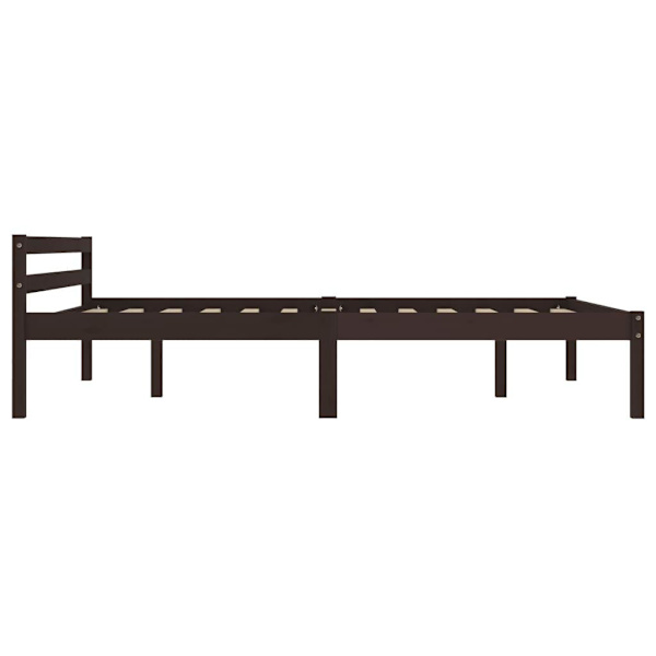 vidaXL Sängram mörkbrun massiv furu 120x200 cm Brun