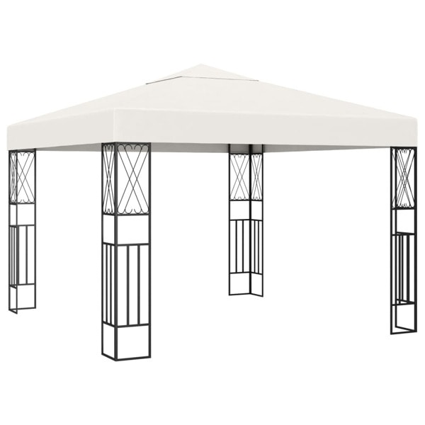 vidaXL Paviljong 3x3 m gräddvit tyg Creme