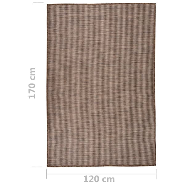 vidaXL Utomhusmatta plattvävd 120x170 cm brun Brun