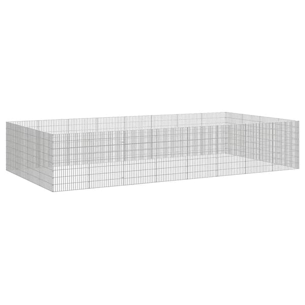 vidaXL Husdjursbur 24-panel 54x80 cm galvaniserat järn Silver