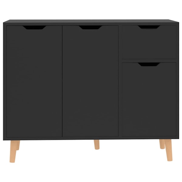 vidaXL Skänk svart högglans 90x30x72 cm konstruerat trä Svart