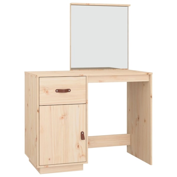 vidaXL Sminkbord 95x50x134 cm massiv furu Brun