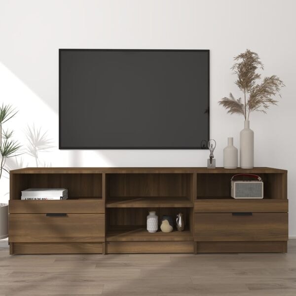 vidaXL Tv-bänk brun ek 150x33,5x45 cm konstruerat trä Brun