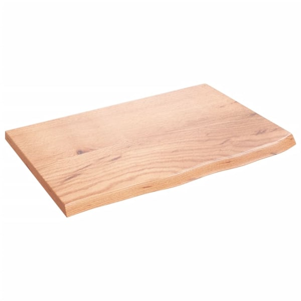 vidaXL Bordsskiva ljusbrun 60x40x2 cm behandlad massiv ek Brun