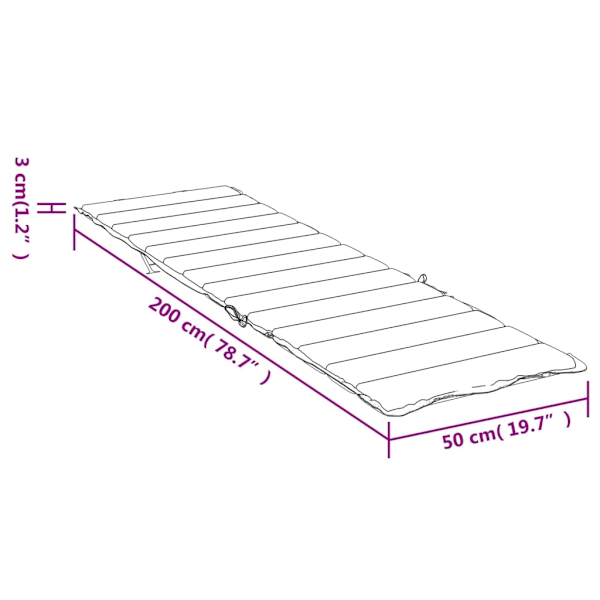 vidaXL Solsängsdyna vinröd 200x50x3 cm oxfordtyg Röd