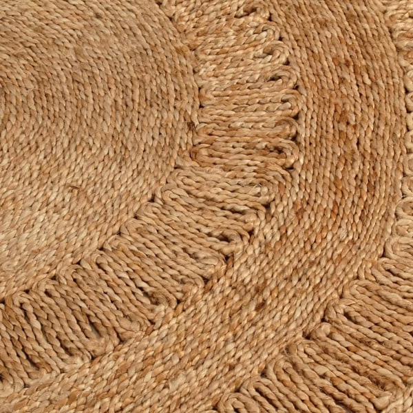 vidaXL Jutematta handflätad 120 cm rund Brun
