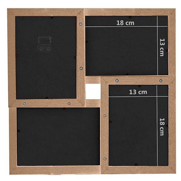 vidaXL Fotoram för 24x(13x18 cm) bilder ljusbrun MDF Brun